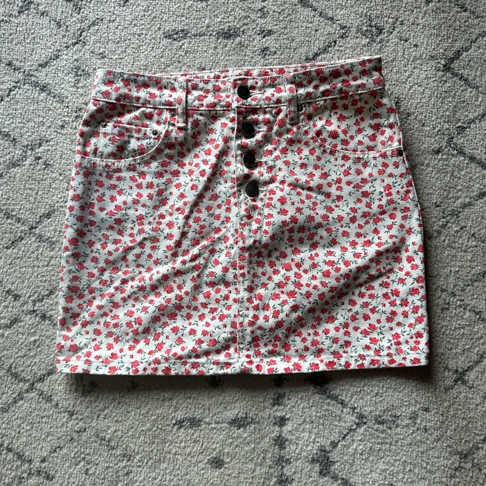 Floral jean skirt